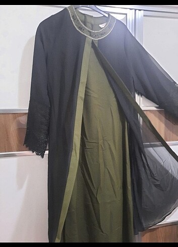Haki Yeşil Uzun elbise - Görsel 4