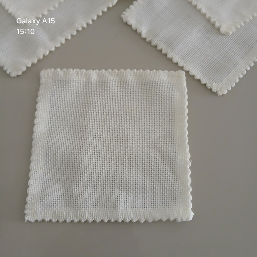 Beyaz Geleneksel El Yapımı kahve sunum Peçete Seti adet fiyatıdı - Görsel 3