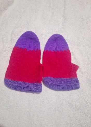 Mor ve Kırmızı Örgü patik - Görsel 2