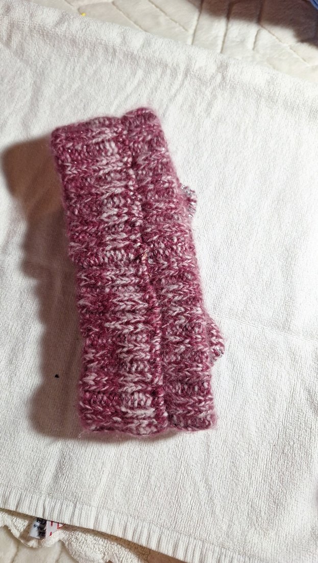 Bordo Örgü Kadın Saç Bandı - Görsel 2