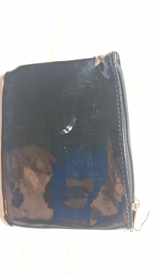 Siyah Süet Fermuarlı Kadın Cüzdanı - Görsel 2