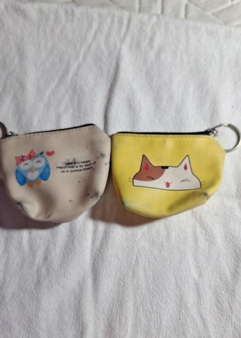 Renkli Kedi ve Baykuş Desenli Mini Cüzdan - Görsel 3