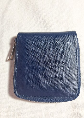 Mavi Deri Kadın Fermuarlı Cüzdan - Görsel 3