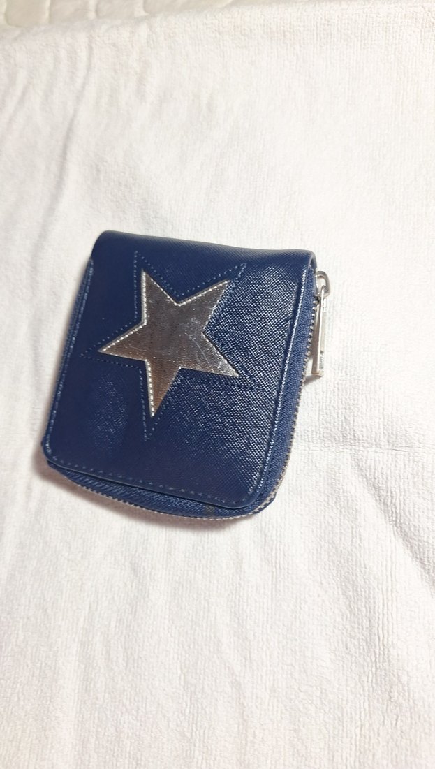 Mavi Deri Kadın Fermuarlı Cüzdan - Görsel 4