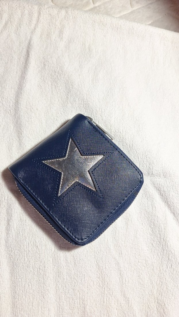 Mavi Deri Kadın Fermuarlı Cüzdan - Görsel 5