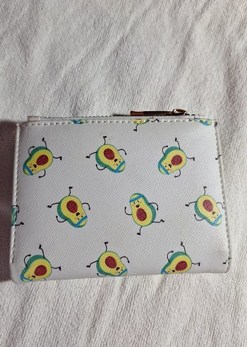 Beyaz Baskılı Fermuarlı Kadın Cüzdanı - Görsel 5