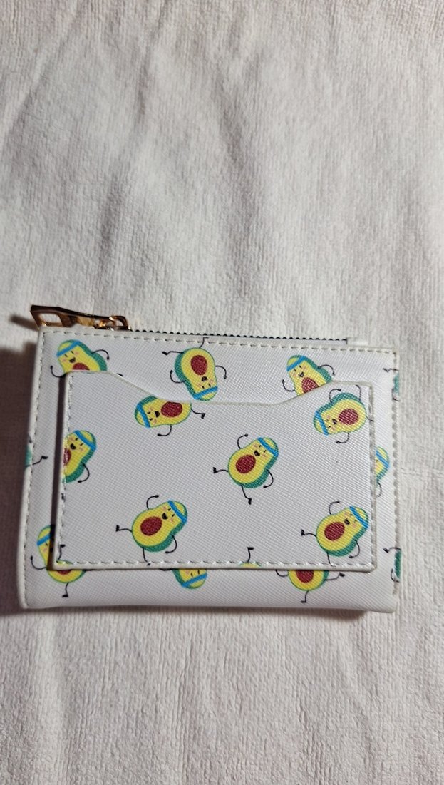 Beyaz Baskılı Fermuarlı Kadın Cüzdanı - Görsel 3