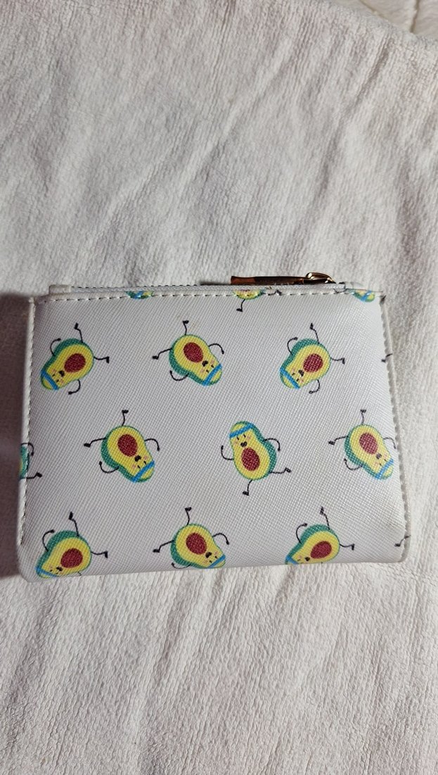 Beyaz Baskılı Fermuarlı Kadın Cüzdanı - Görsel 5