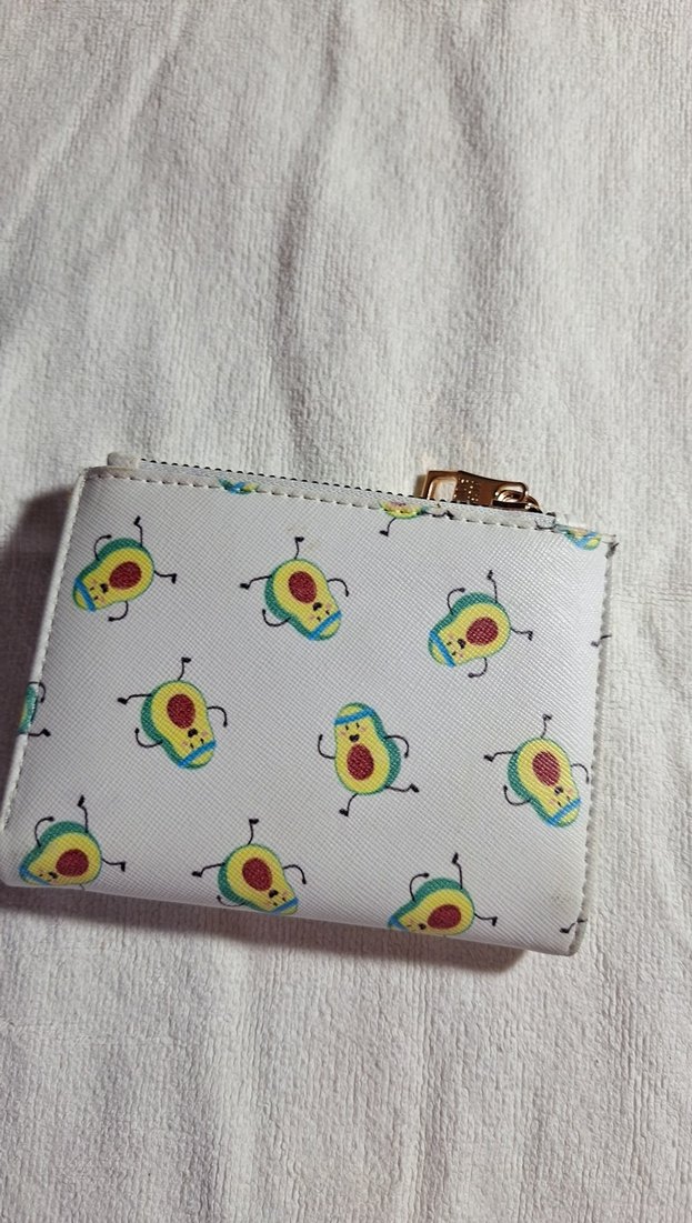 Beyaz Baskılı Fermuarlı Kadın Cüzdanı - Görsel 4