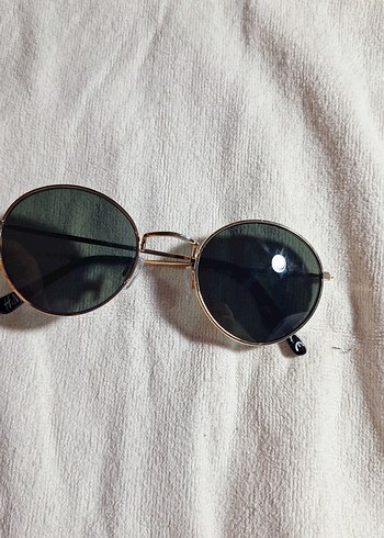 Kadın Parlak Altın Retro Yuvarlak Güneş Gözlüğü - Görsel 2