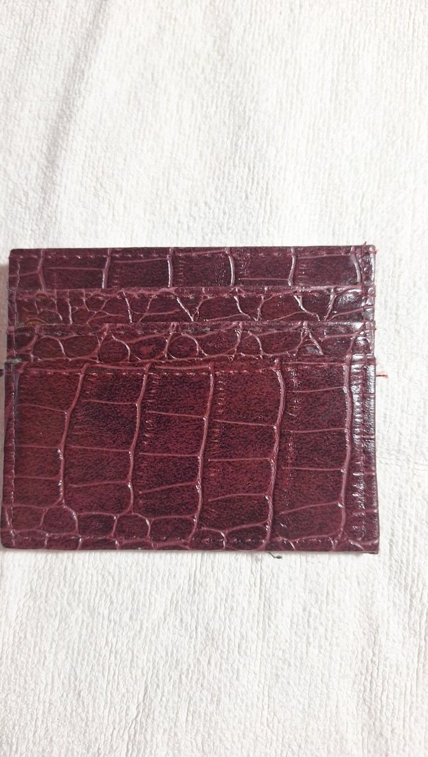 Bordo Deri Yılan Desenli Kadın Cüzdanı - Görsel 2