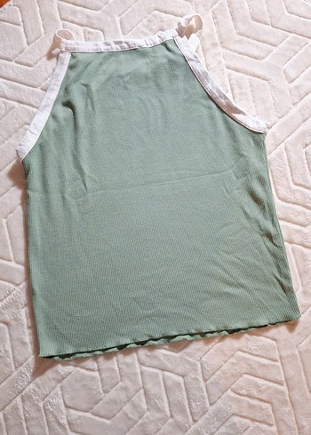 Yeşil Baskılı Straplez Pamuklu Atlet crop - Görsel 4