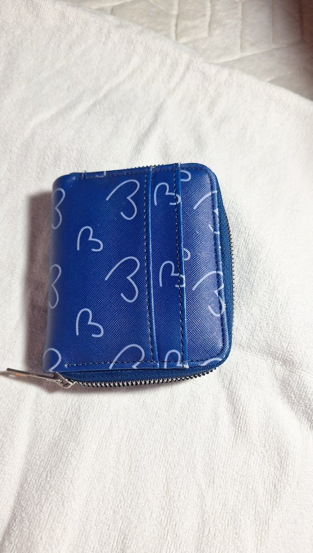 Mavi Baskılı Fermuarlı Kadın Cüzdanı - Görsel 3