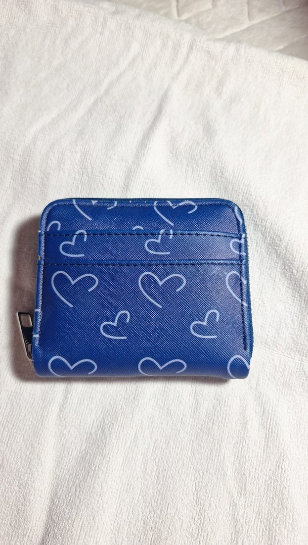 Mavi Baskılı Fermuarlı Kadın Cüzdanı - Görsel 2