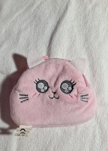 Pembe Kedi Figürlü Peluş Kedi Aksesuarı cuzdan - Görsel 4