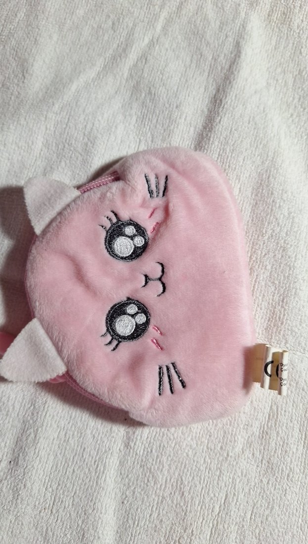 Pembe Kedi Figürlü Peluş Kedi Aksesuarı cuzdan - Görsel 2