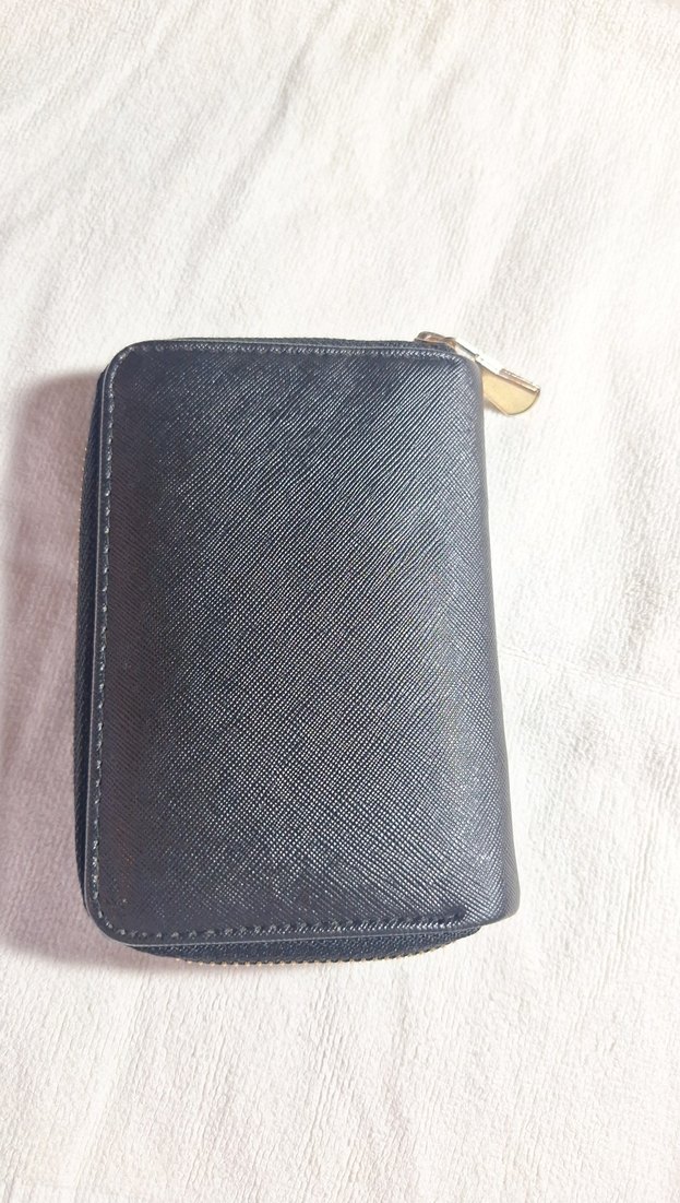 Dikiş Detaylı Siyah Deri Kadın Cüzdanı - Görsel 2