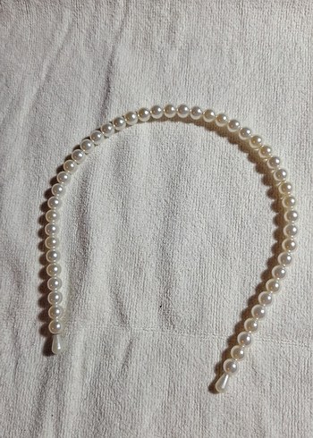 İnci Boncuklu Beyaz Saç Aksesuarı - Görsel 2