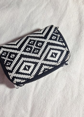 Nakışlı Beyaz Siyah Bohem Kadın Cüzdanı - Görsel 5