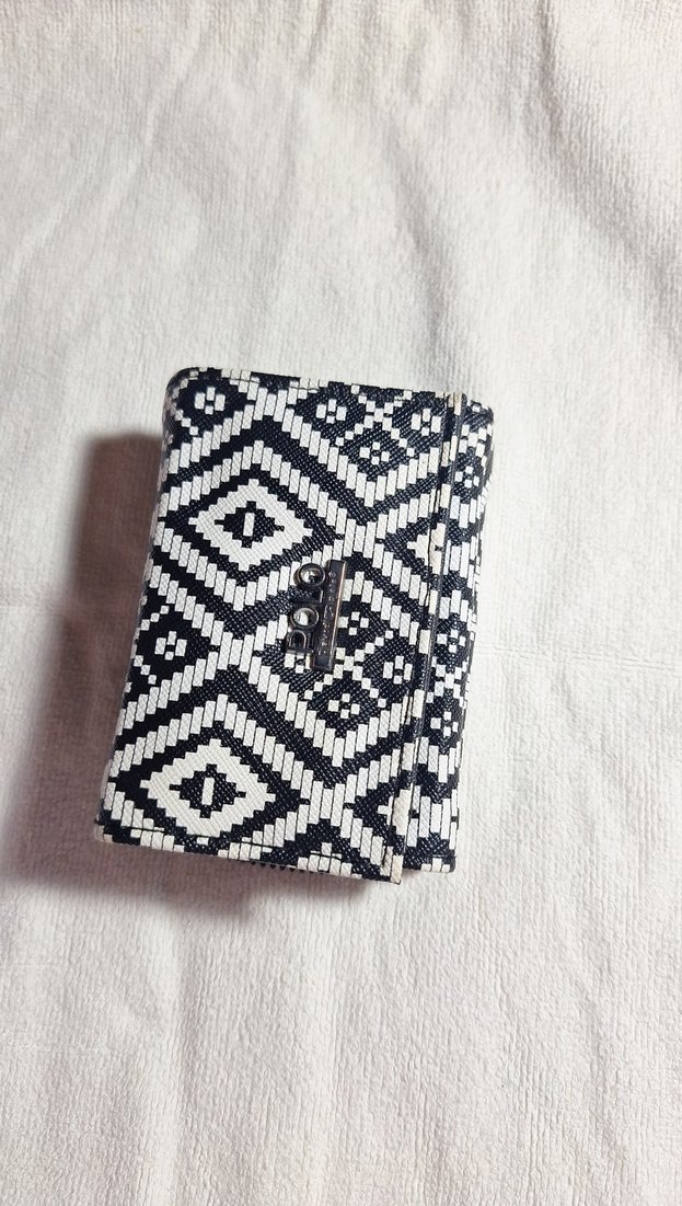 Nakışlı Beyaz Siyah Bohem Kadın Cüzdanı - Görsel 3