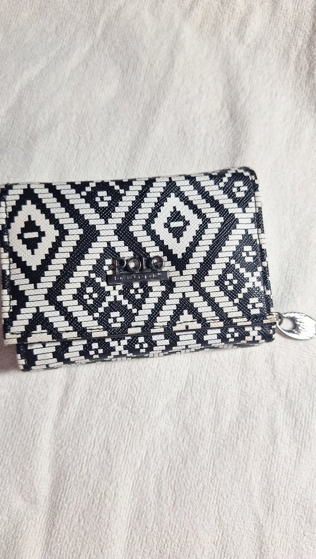 Nakışlı Beyaz Siyah Bohem Kadın Cüzdanı - Görsel 4