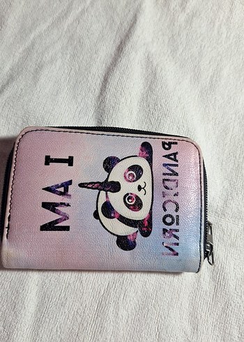 Pembe Baskılı Deri Fermuarlı Kadın Cüzdanı - Görsel 2