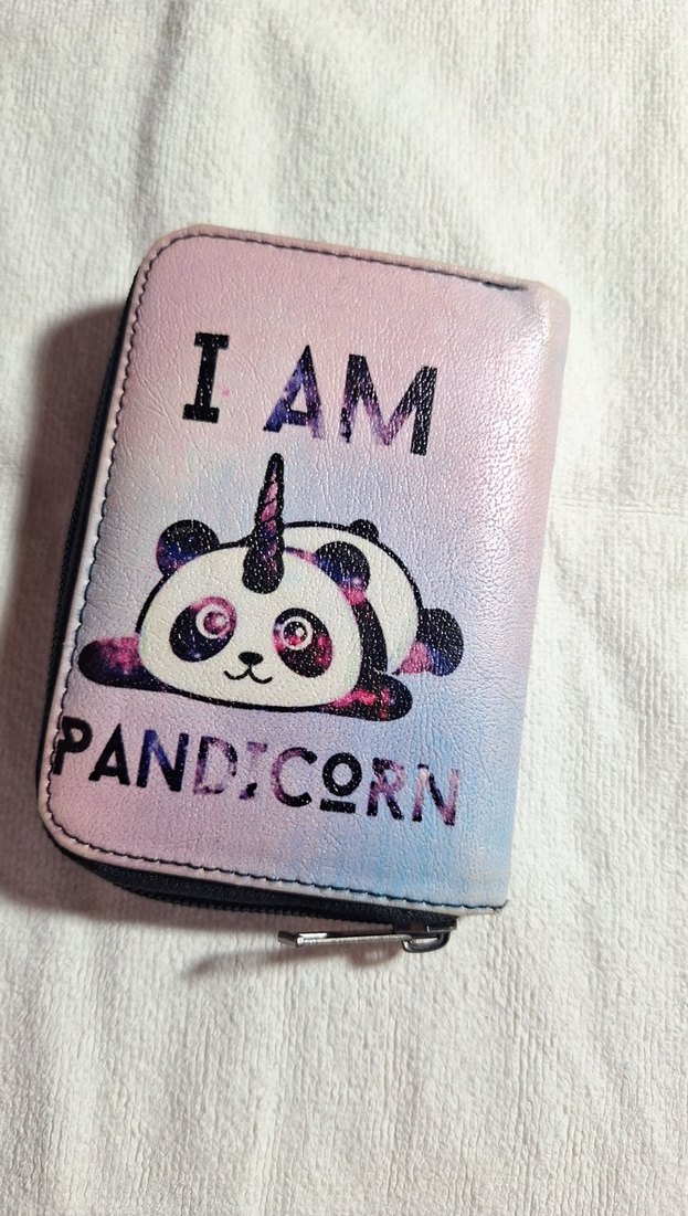 Pembe Baskılı Deri Fermuarlı Kadın Cüzdanı - Görsel 3