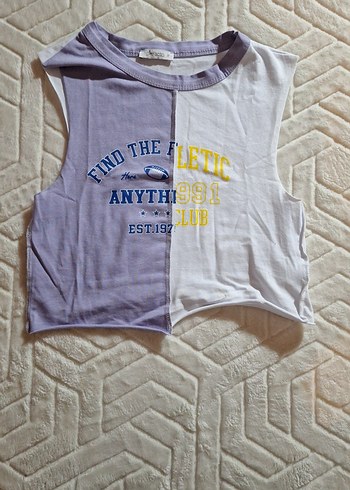 Mor Beyaz Baskılı Kadın Atlet - Görsel 2