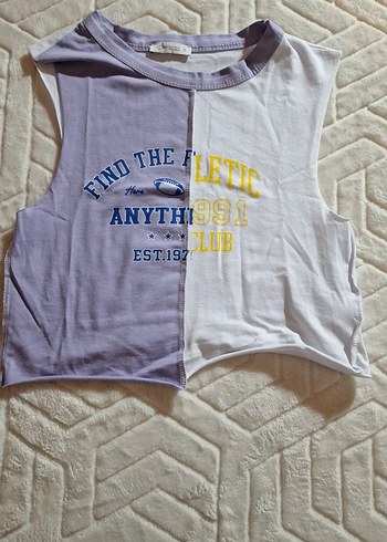 Mor Beyaz Baskılı Kadın Atlet - Görsel 3