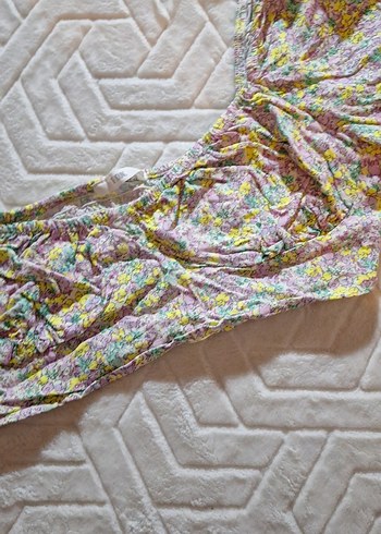 Bohem Mini Bluz, Fırfırlı, Çok Renkli - Görsel 3