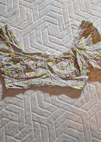 Bohem Mini Bluz, Fırfırlı, Çok Renkli - Görsel 2