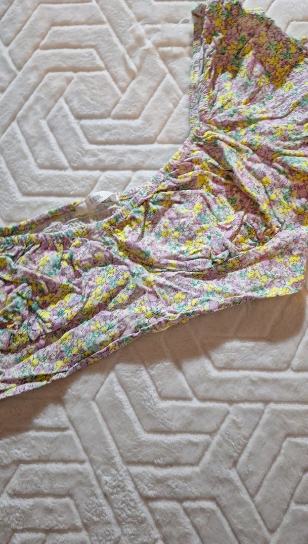 Bohem Mini Bluz, Fırfırlı, Çok Renkli - Görsel 3