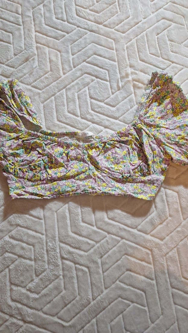 Bohem Mini Bluz, Fırfırlı, Çok Renkli - Görsel 2