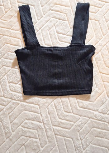 Siyah  Kadın Crop Top - Görsel 2