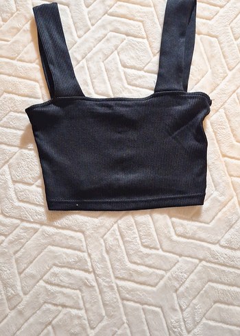Siyah  Kadın Crop Top - Görsel 3