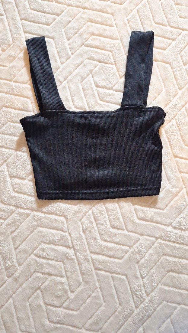 Siyah  Kadın Crop Top - Görsel 3