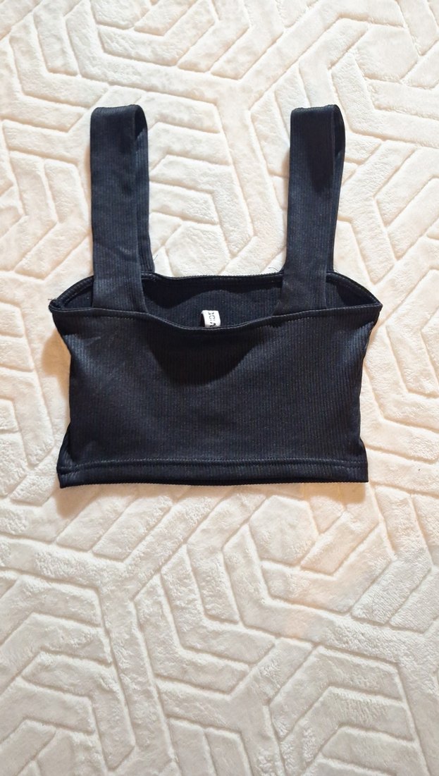 Siyah  Kadın Crop Top - Görsel 4