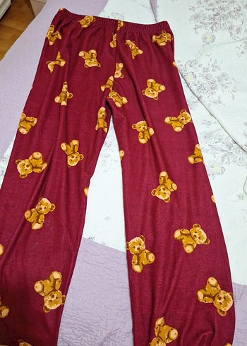 Bordo Desenli Rahat Pijama Altı - Görsel 3