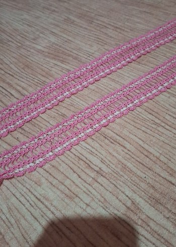 Pembe Bohem El Yapımı Dantel Şerit