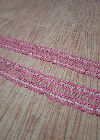 Beden çeşitli Renk Pembe Bohem El Yapımı Dantel Şerit