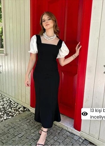 m Beden Siyah kolları balon elbise