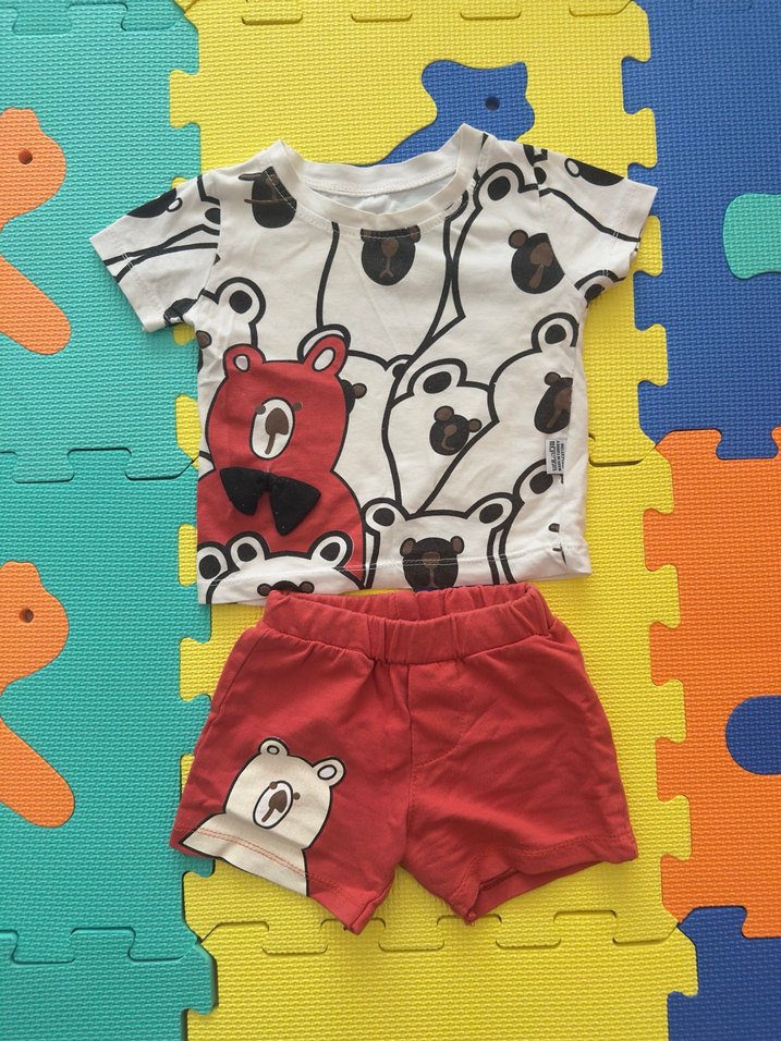 Gri Desenli Erkek Bebek Yazlık Takım - Görsel 2