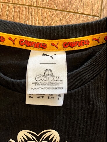 5 Yaş Beden Puma Garfield Erkek Çocuk Tişört 5-6 Yaş 116