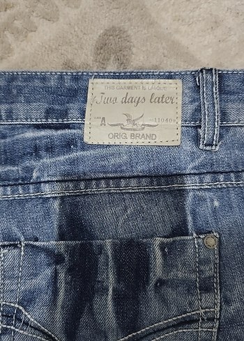 44 Beden Gri Mavi Kadın Denim Mini Şort, %100 Pamuk