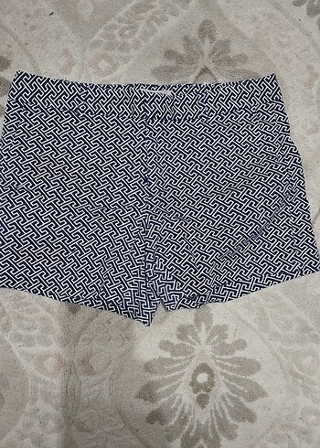 Kadın Lacivert Mini Pilili Pamuk Şort