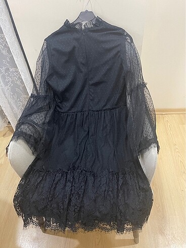 38 Beden Sifon dantel elbise