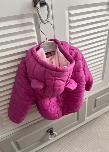 HelloBaby Kız Çocuk Kapüşonlu Pembe Fermuarlı Mont