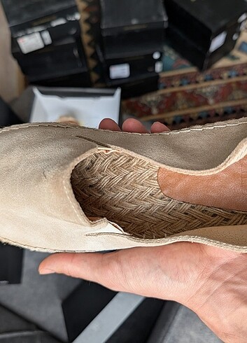 43 NO ERKEK DERİ SÜET BEJ ESPADRİL  - Görsel 6
