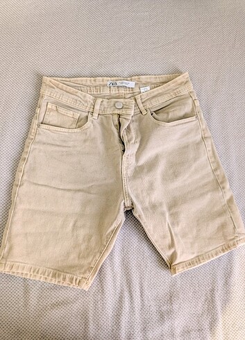 Zara BEJ kot şort  - Görsel 2