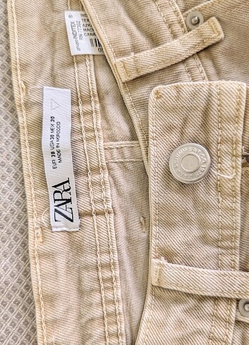 Zara BEJ kot şort  - Görsel 4